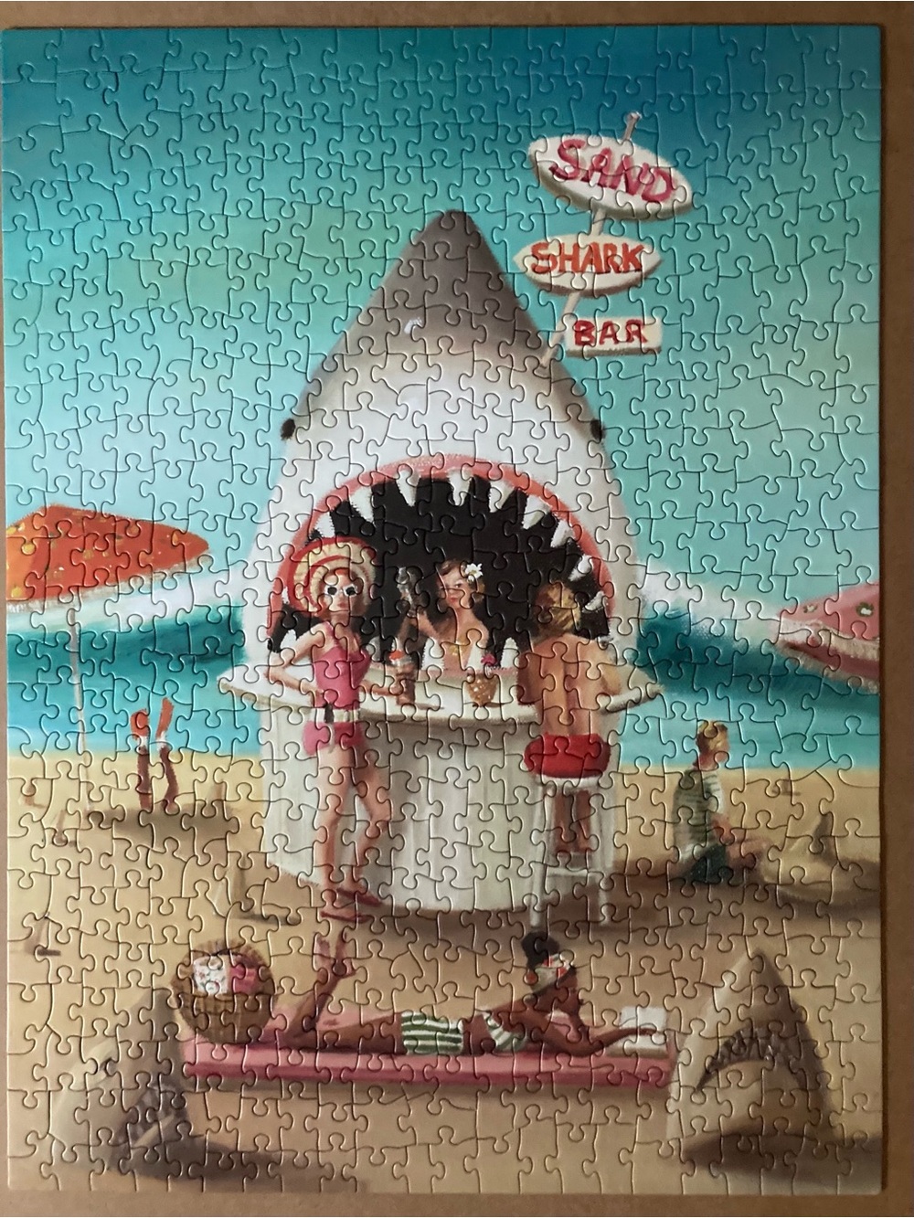 New York Puzzle Company Sand Shark Bar 500 pc Puzzle by artist Janet Hill - Picture 4 of 5
